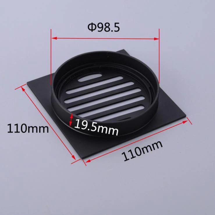 110 mm Slim Standard Square Black Floor Waste - Image 3