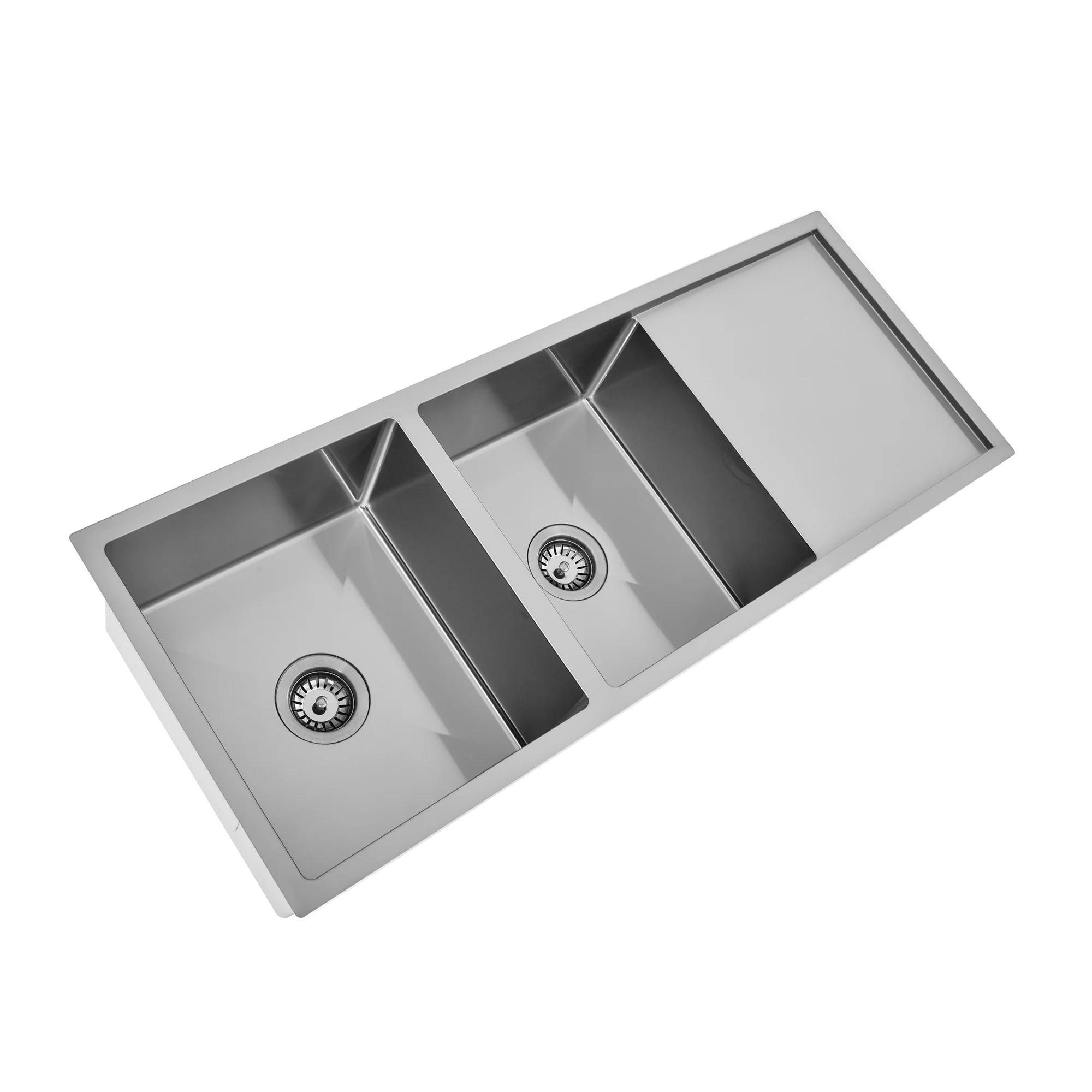 1150 x 450 x 230mm Double Bowl Kitchen Sink With Drainer - Image 2