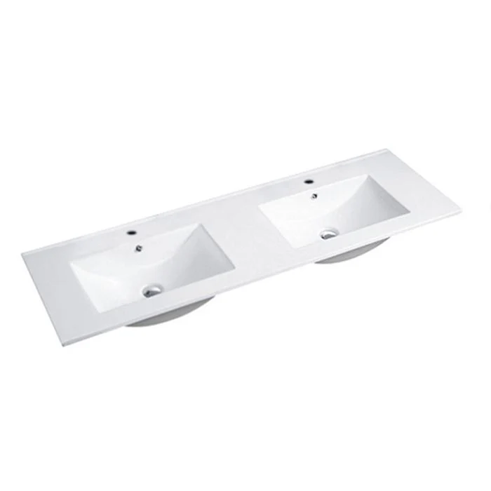 1200mm Double Bowl Slimline Standard Ceramic Top with Overflow