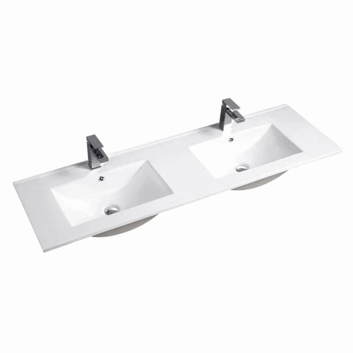 1500mm Double Bowl Slimline Standard Ceramic Top with Overflow