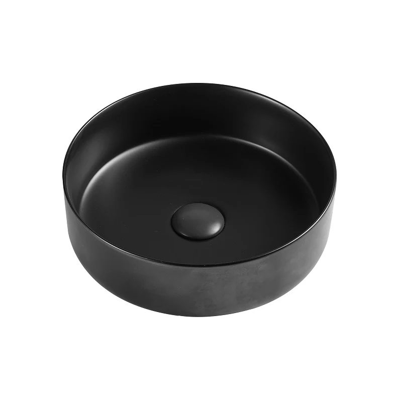 355mm Round Matte Black Above Counter Basin