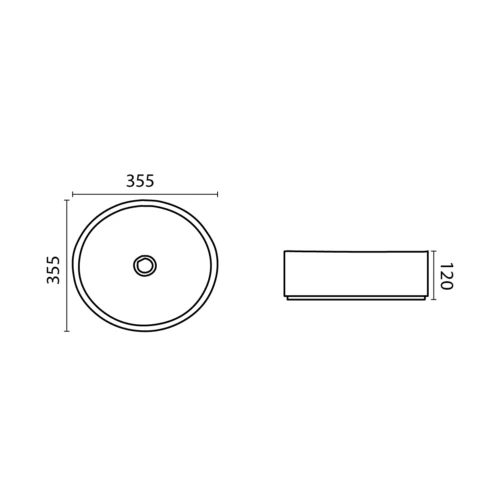 355mm Round Matte White Above Counter Basin - Image 2