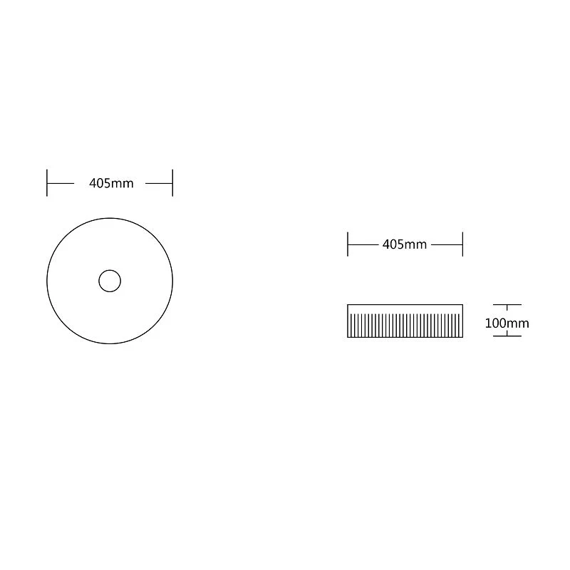 405mm Fluted Matte White Round Above Counter Basin - Image 3