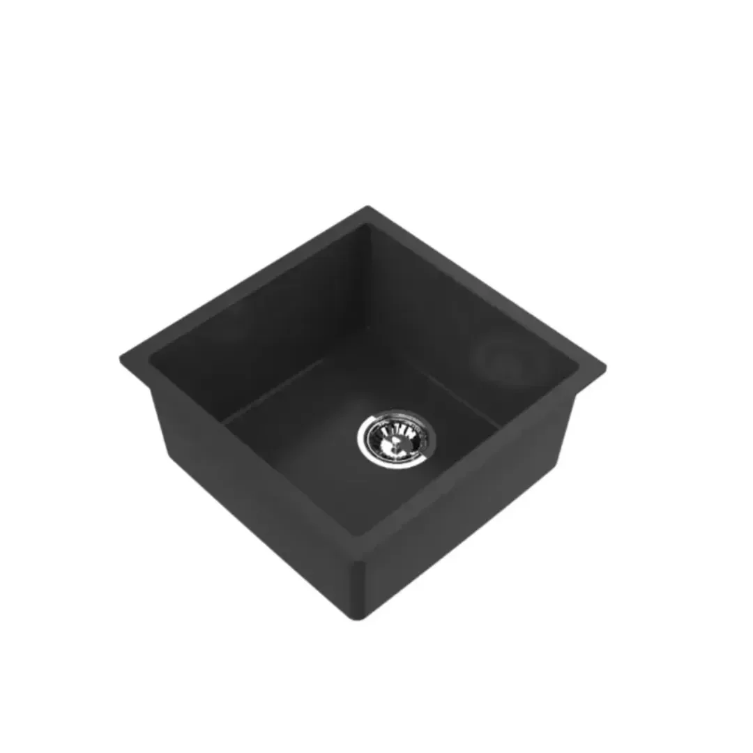 Avella 450mm Matte Black Granite Kitchen & Laundry Sink - Image 2