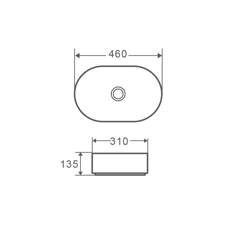 460mm Oval Gloss White Above Counter Basin - Image 2