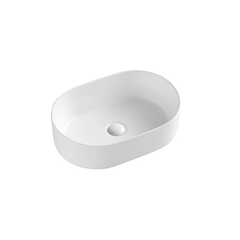 460mm Oval Matte White Above Counter Basin
