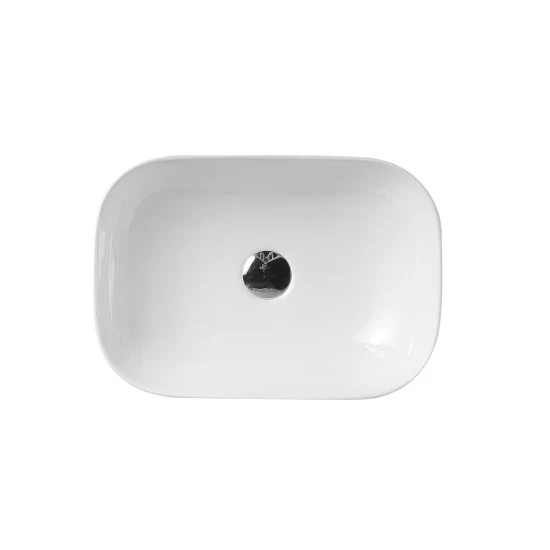 460mm Rectangle Gloss White Above Counter Basin - Image 2