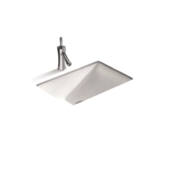 460mm Rectangular Gloss White Under Counter Basin - Image 2
