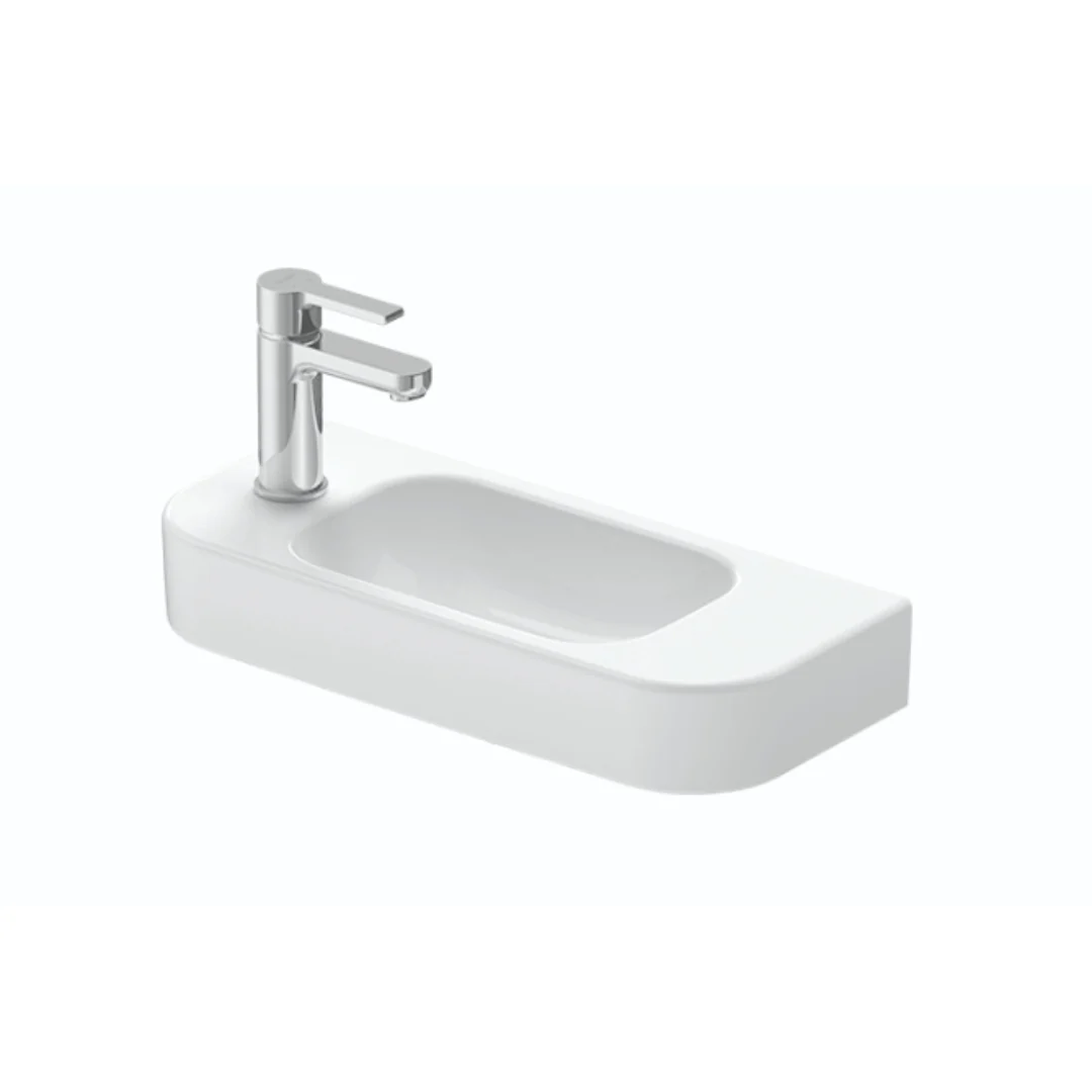 500mm Gloss White Wall Hung Basin - Left Taphole