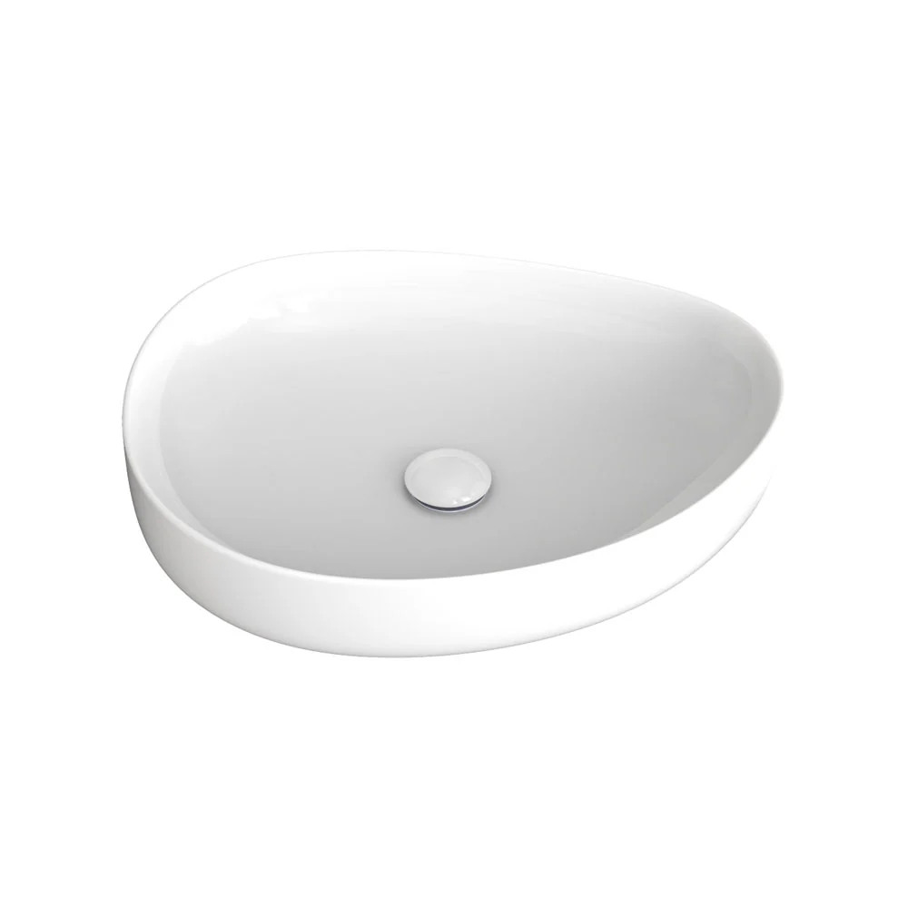 510mm Pebble Gloss White Above Counter Basin