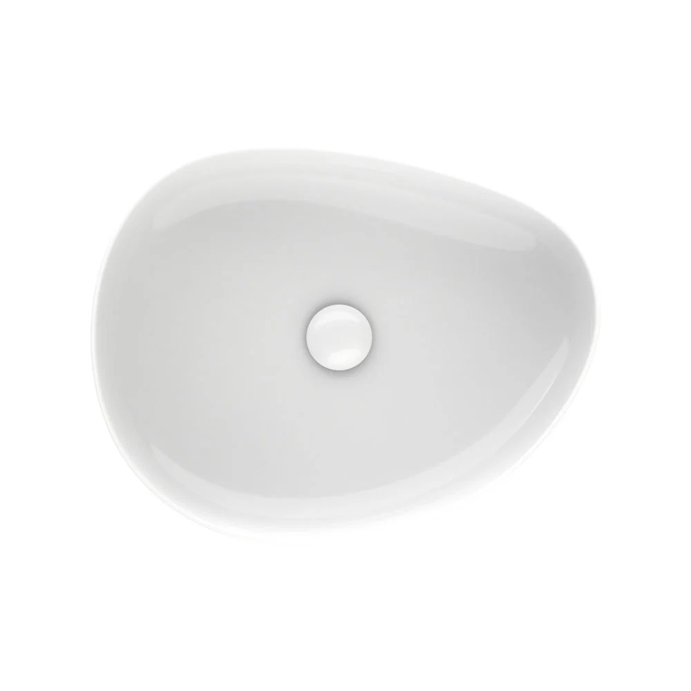 510mm Pebble Gloss White Above Counter Basin - Image 2