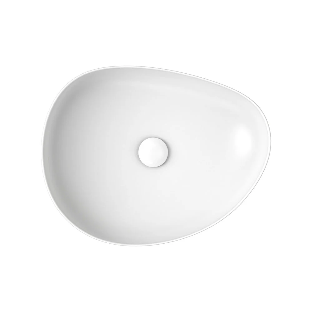 510mm Pebble Matte White Above Counter Basin - Image 2