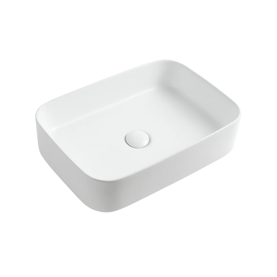 510mm Soft Square Gloss White Above Counter Basin