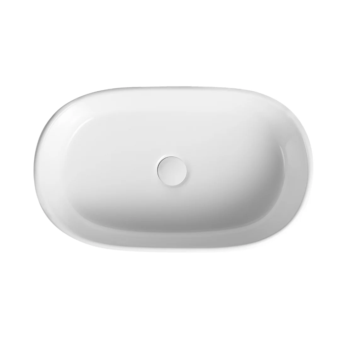 520mm Oval Matte White Above Counter Basin - Image 2