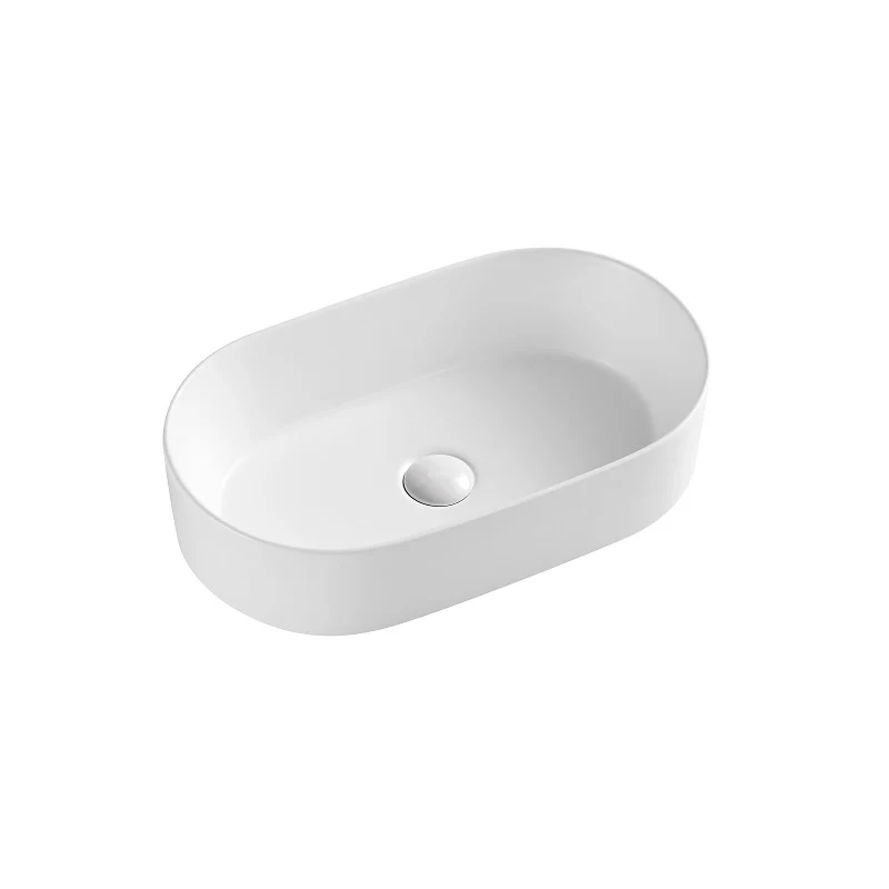 530mm Oval Matte White Above Counter Basin