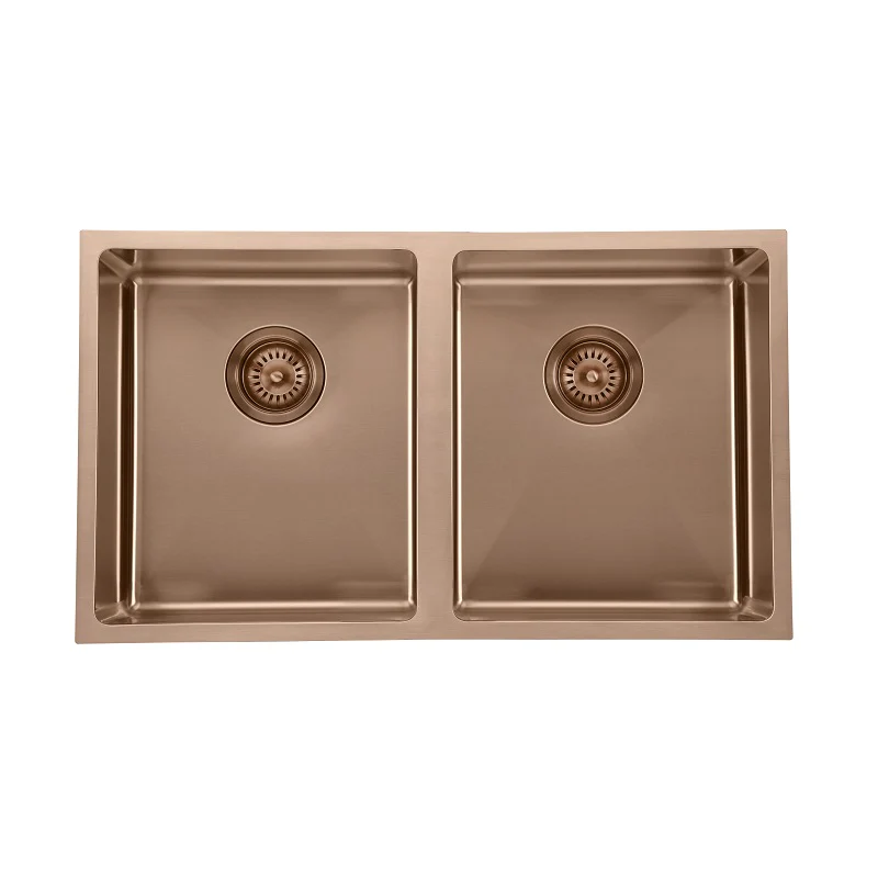 760 x 440 x 200 Copper Double Kitchen Sink