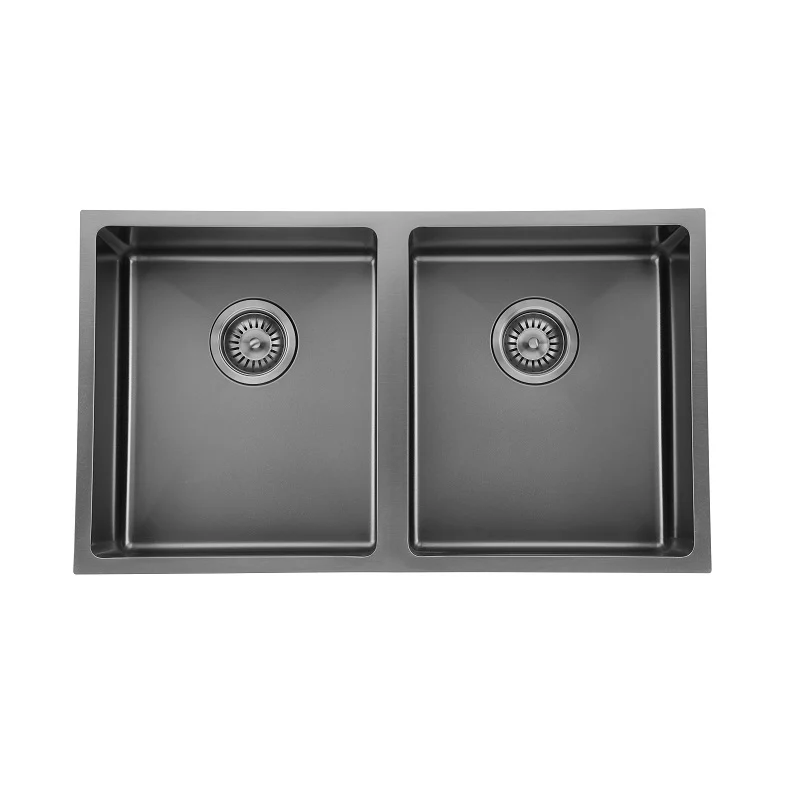 770 x 440 x 200 Gun Metal Double Kitchen Sink