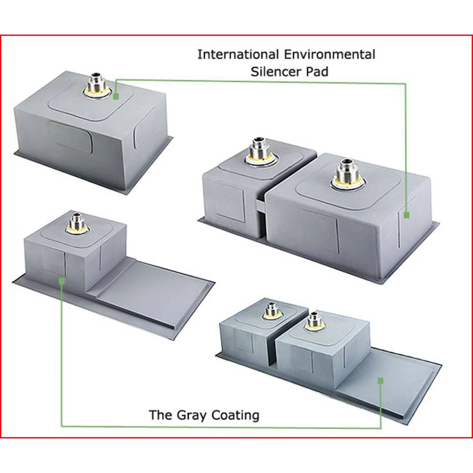 960 x 450 x 230 mm Kitchen Sink - Image 3