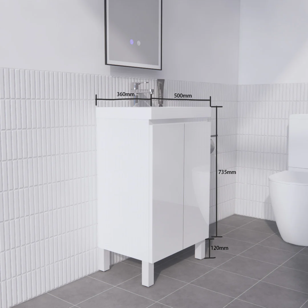 Absolute | 500mm Ensuite Narrow Vanity on Legs - Image 3