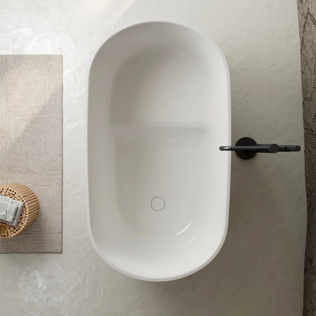 Akira 1250mm Japanese Soaking Freestanding Bath Tub With Seat - Image 2