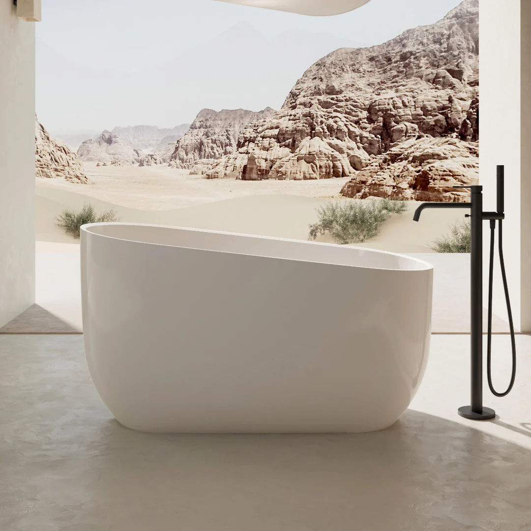 Akira 1250mm Japanese Soaking Freestanding Bath Tub With Seat - Image 4