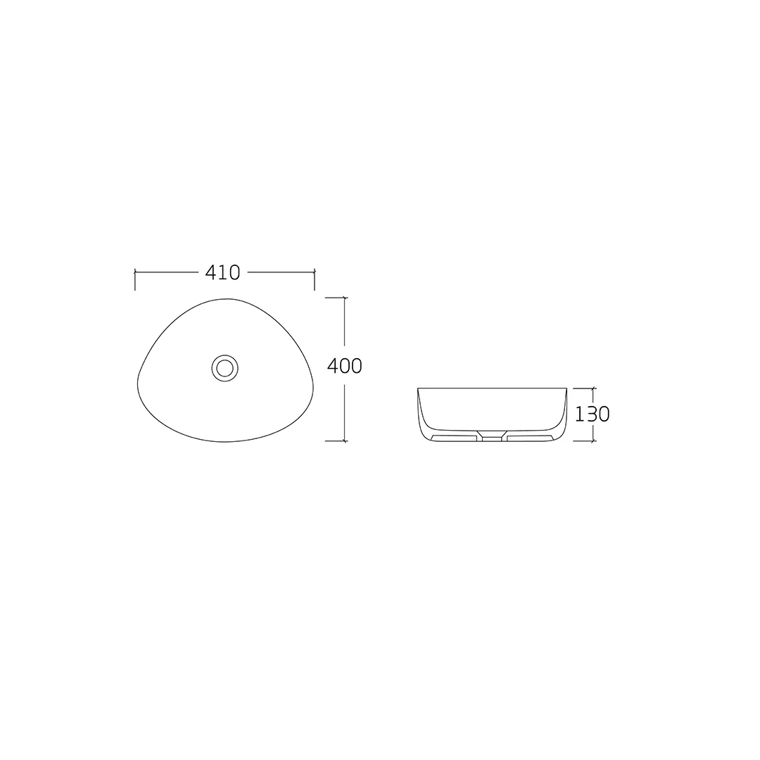 Aluna 410 Gloss White Asymmetrical Above Counter Basin - Image 2