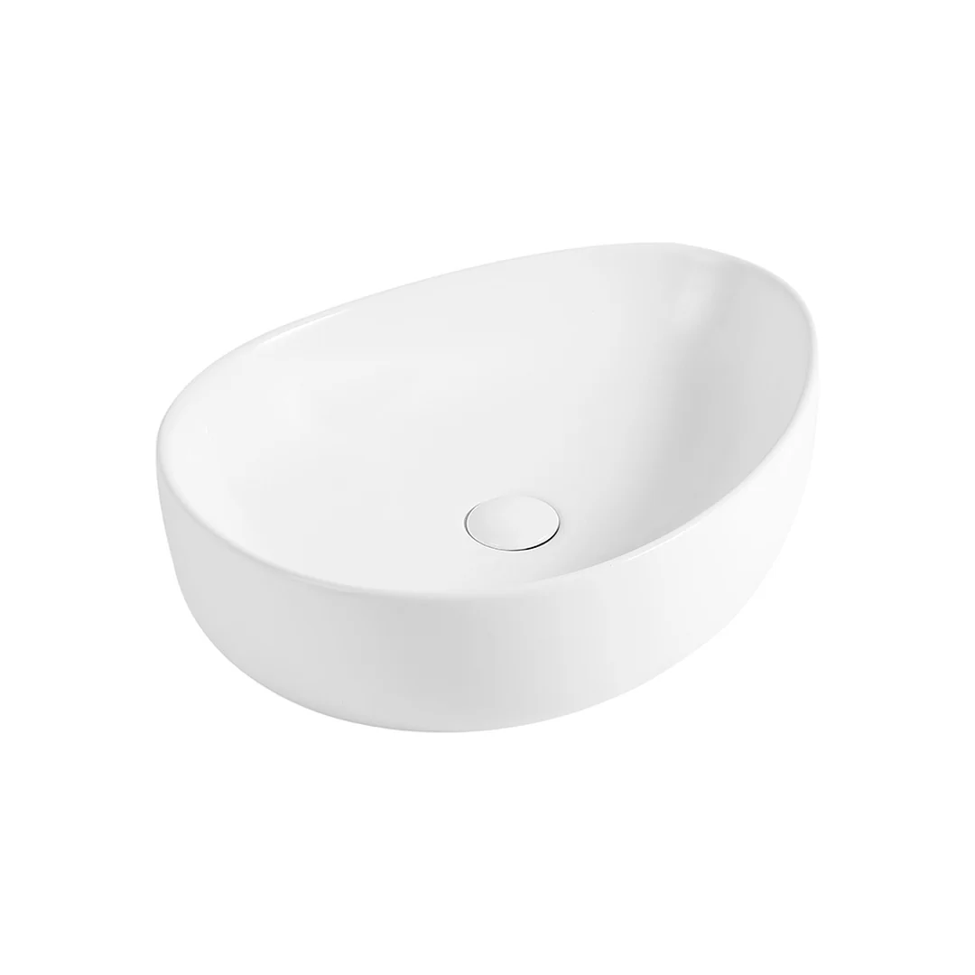Aluna 515 Gloss White Asymmetrical Above Counter Basin
