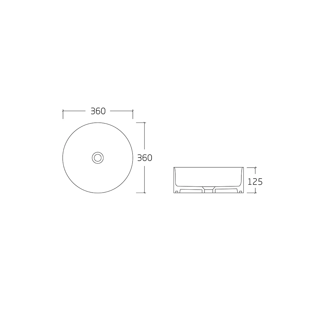 Amara 360 Gloss White Round Fluted Above Counter Basin - Image 2