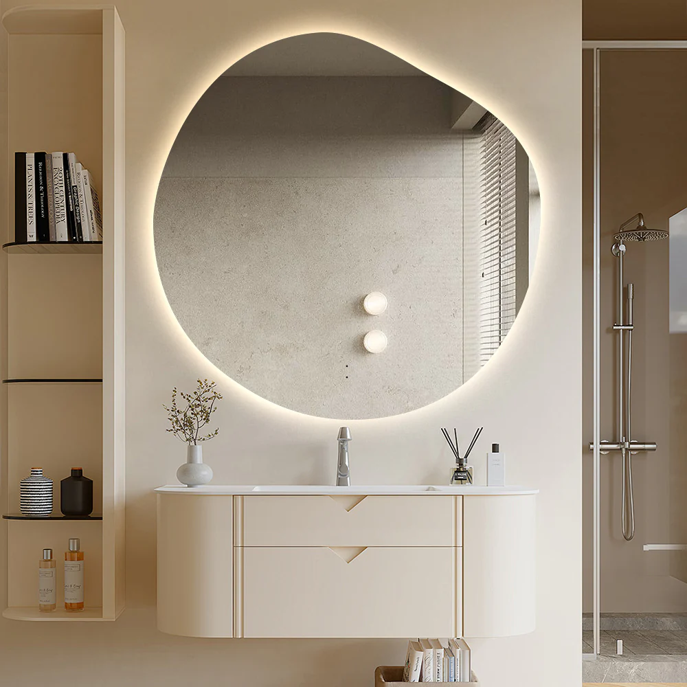 Amora Touchless 800 x 800 Asymmetrical LED Mirror - Three Light Temperatures - Image 3