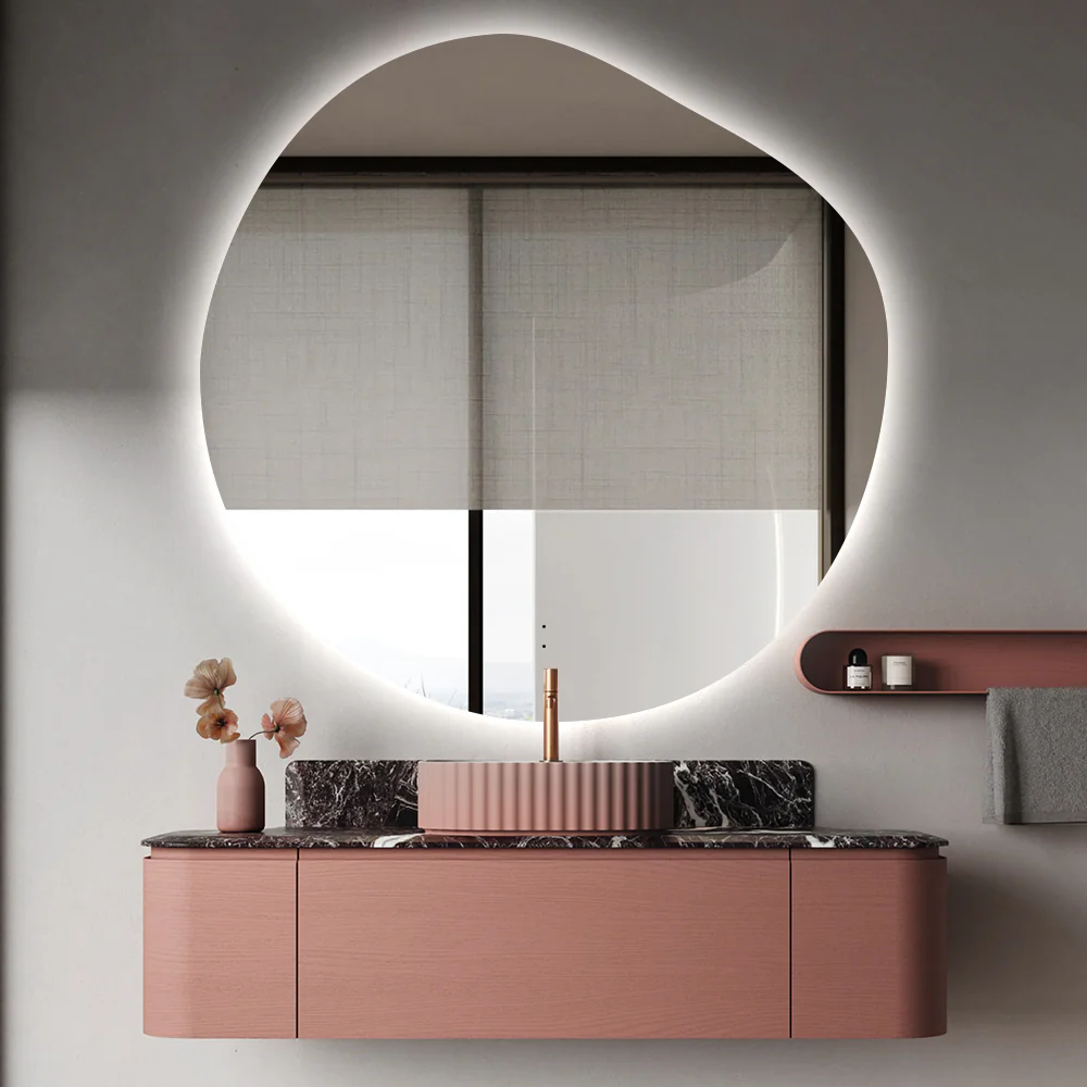 Amora Touchless 800 x 800 Asymmetrical LED Mirror - Three Light Temperatures - Image 4