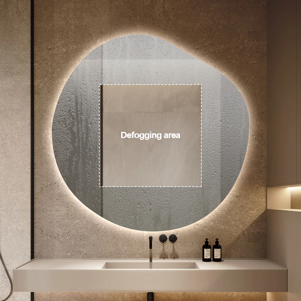 Amora Touchless 800 x 800 Asymmetrical LED Mirror - Three Light Temperatures - Image 7