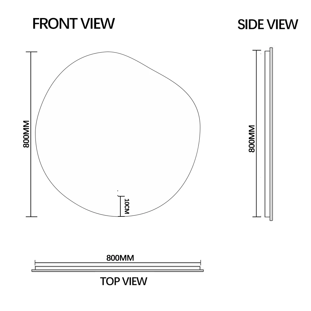 Amora Touchless 800 x 800 Asymmetrical LED Mirror - Three Light Temperatures - Image 8