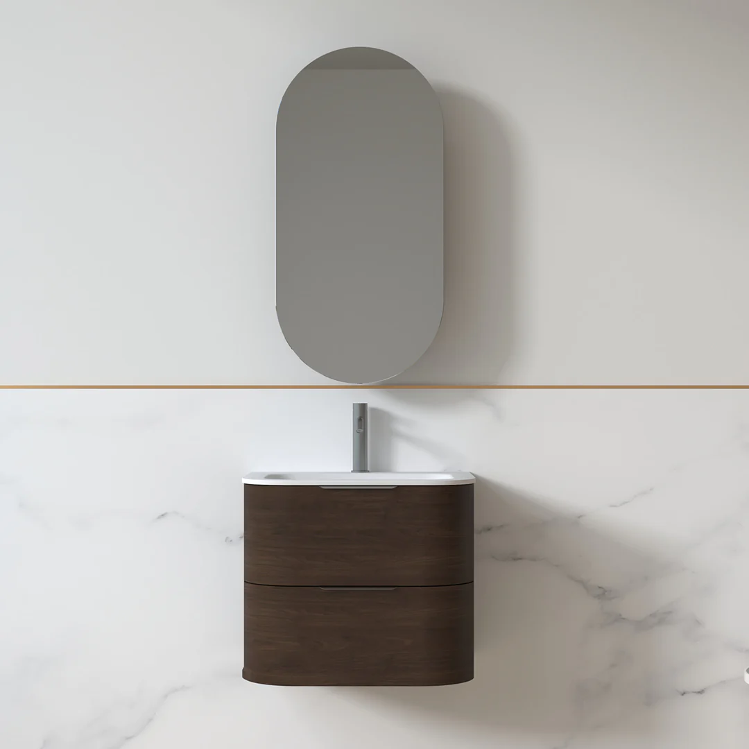 Anela 600 Curved Alder Walnut Wall Hung Vanity - Image 6