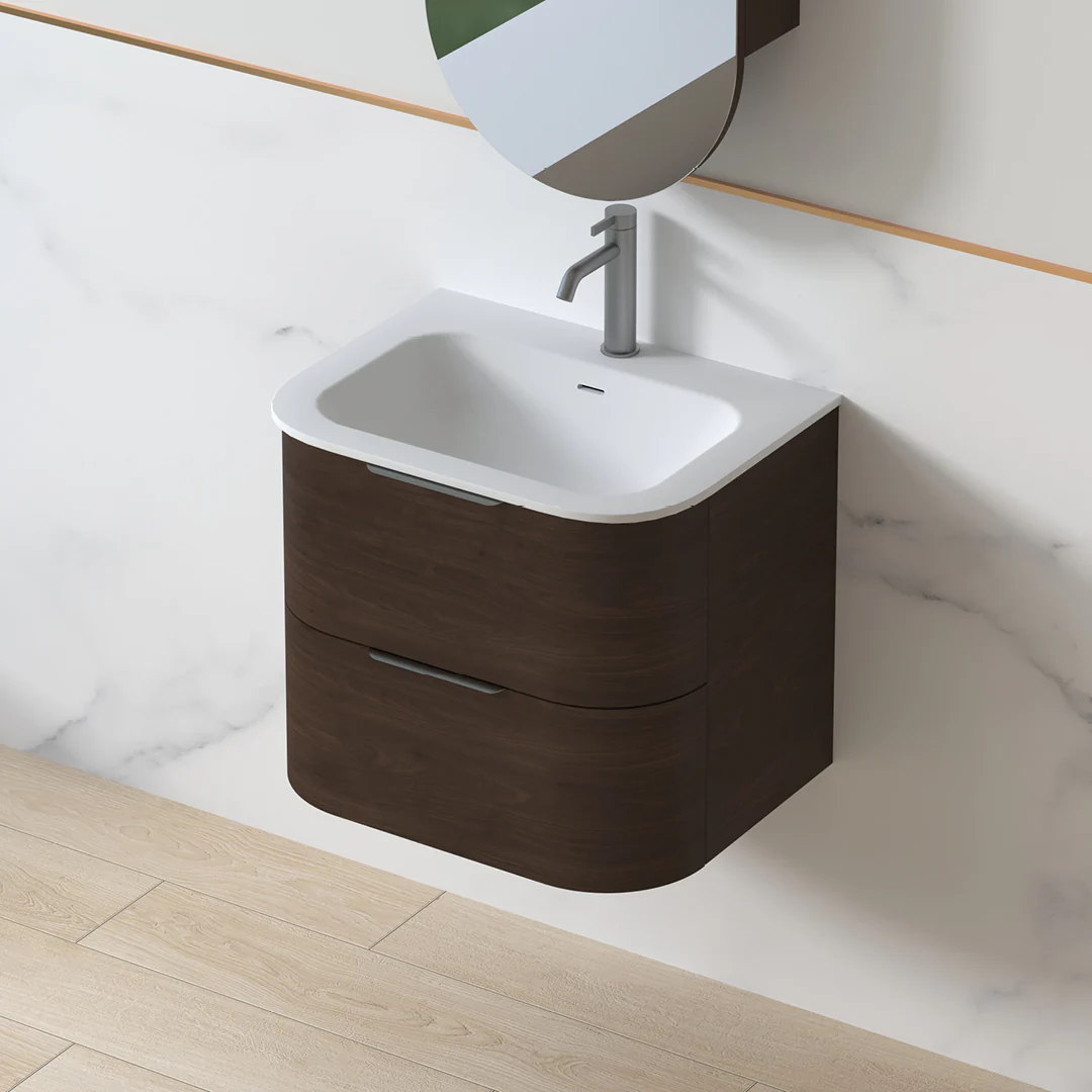 Anela 600 Curved Alder Walnut Wall Hung Vanity - Image 7