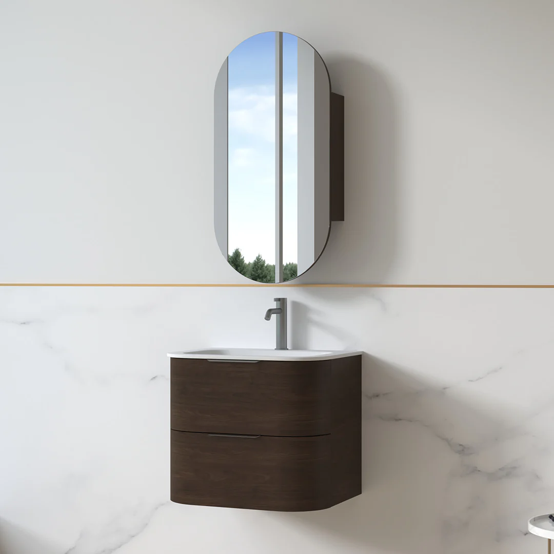 Anela 600 Curved Alder Walnut Wall Hung Vanity - Image 8