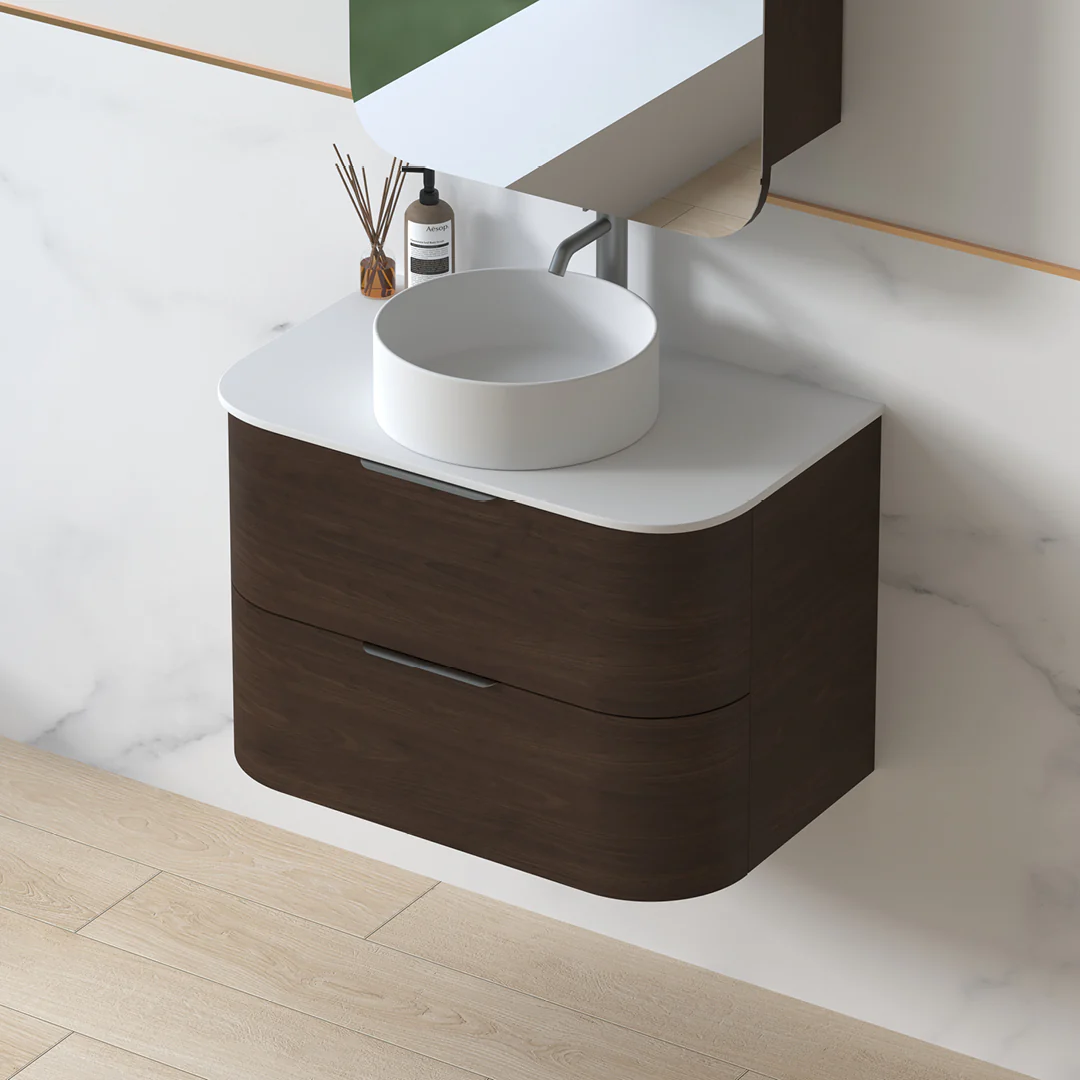 Anela 750 Curved Alder Walnut Wall Hung Vanity - Image 4