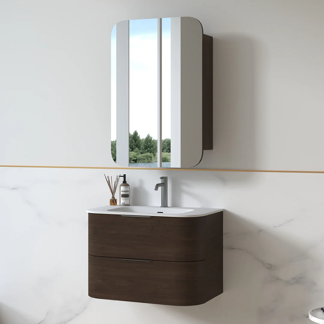 Anela 750 Curved Alder Walnut Wall Hung Vanity - Image 6
