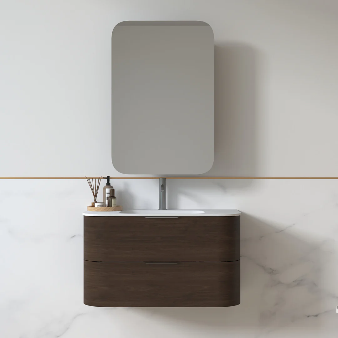 Anela 900 Curved Alder Walnut Wall Hung Vanity - Image 5