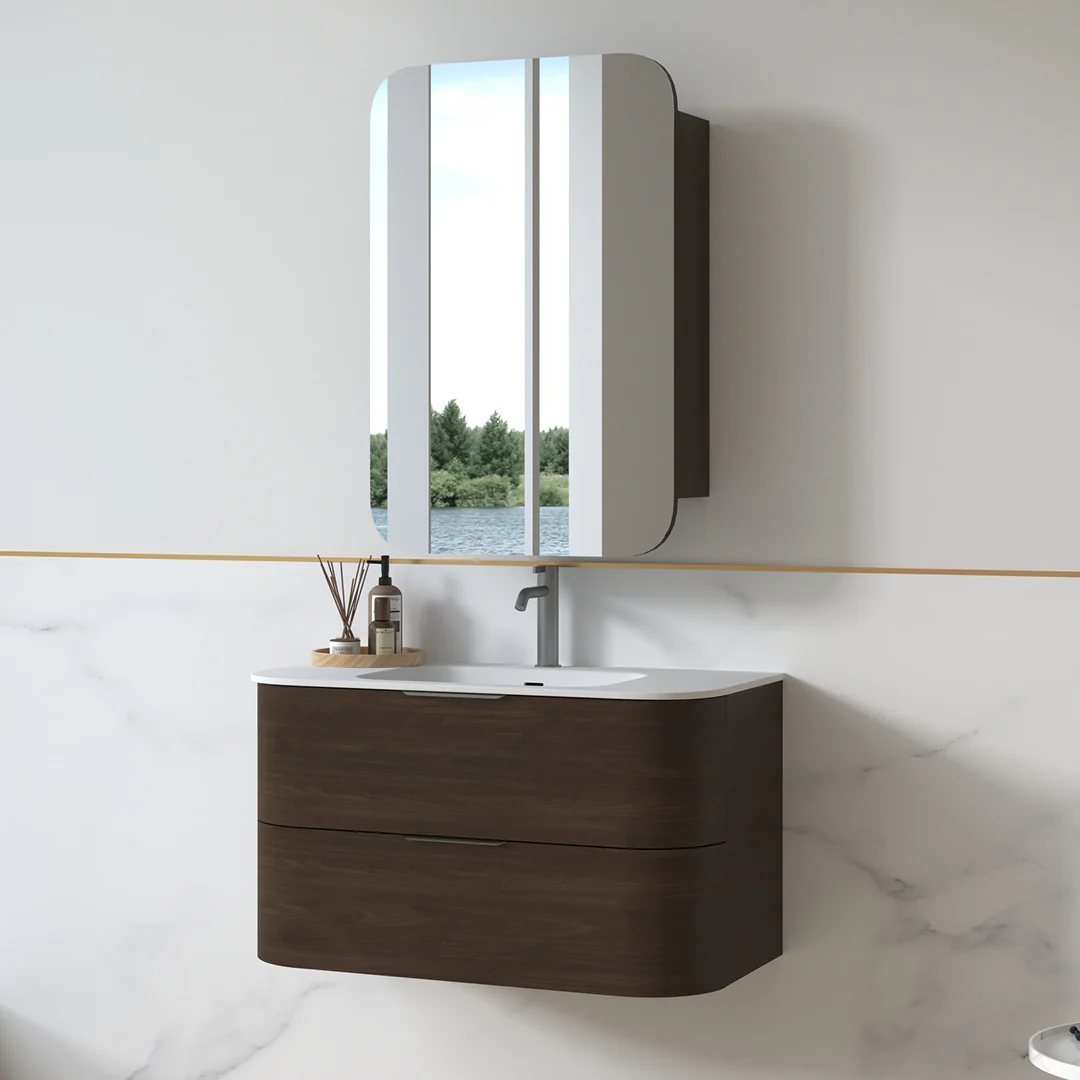 Anela 900 Curved Alder Walnut Wall Hung Vanity - Image 6