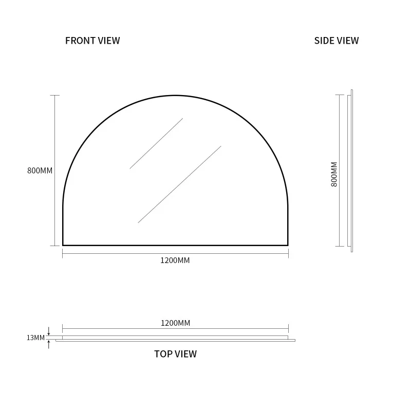 Arched 1200 x 800 Polished Edge Mirror - Image 6