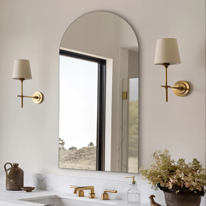 Arched 500 x 900 Polished Edge Mirror - Image 3