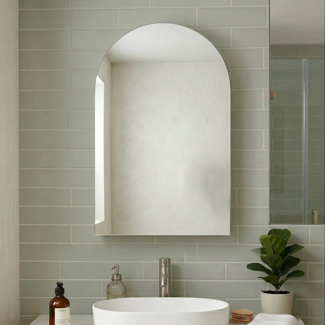 Arched 600 x 900 Matte White Shaving Cabinet