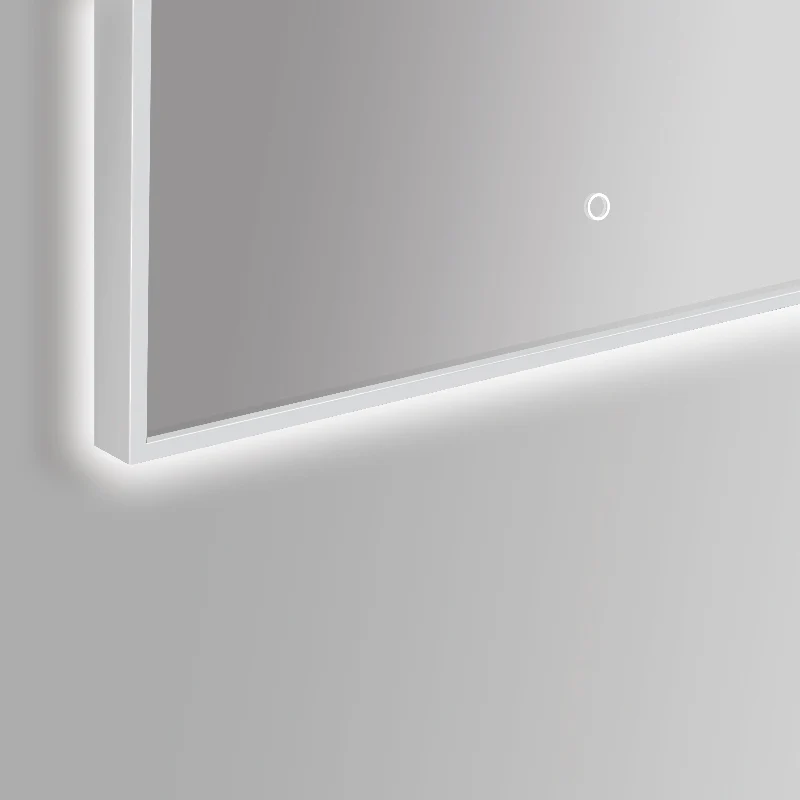 Arched 600 x 900mm Matte White LED Mirror - Three Light Temperatures - Image 3