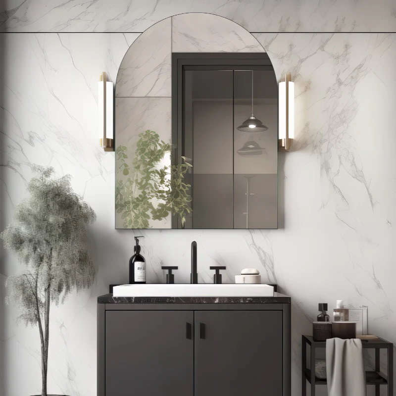 Arched 750 x 1000 Polished Edge Mirror