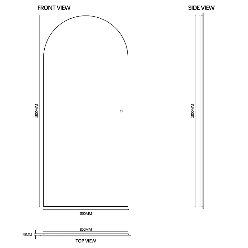 Arched 800 x 1800 LED Mirror - Three Light Temperatures - Image 7