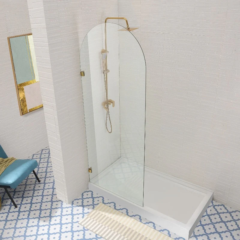 Arched Frameless Fixed Panel Shower Screen - Image 4