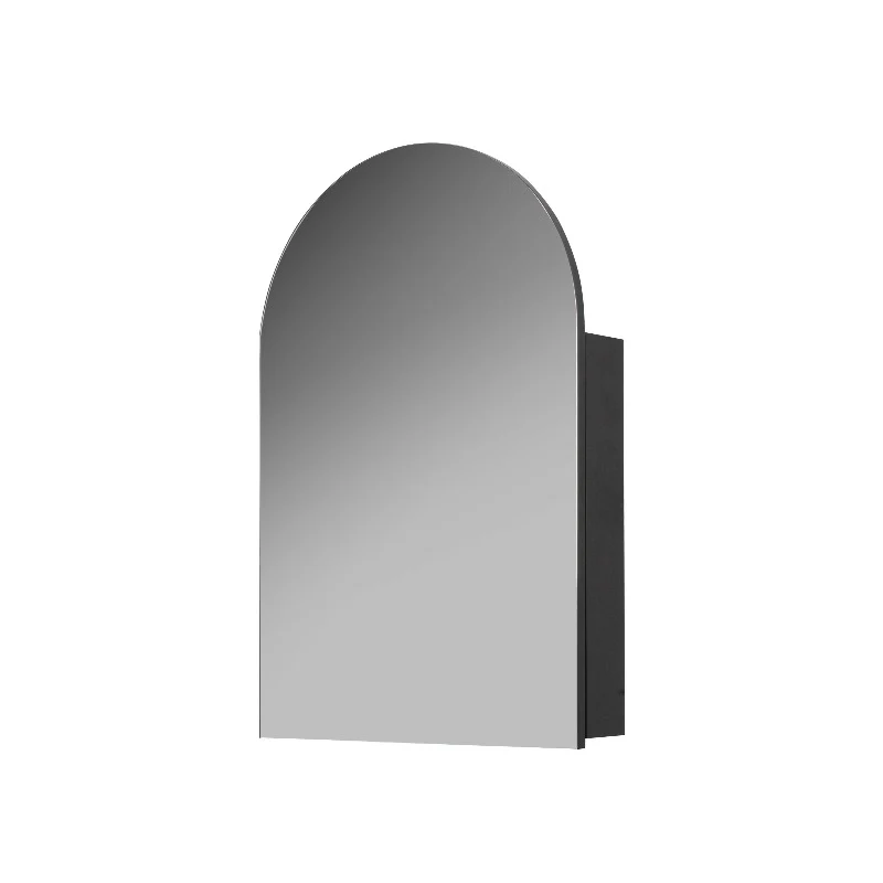 Arched Matte Black Shaving Cabinet