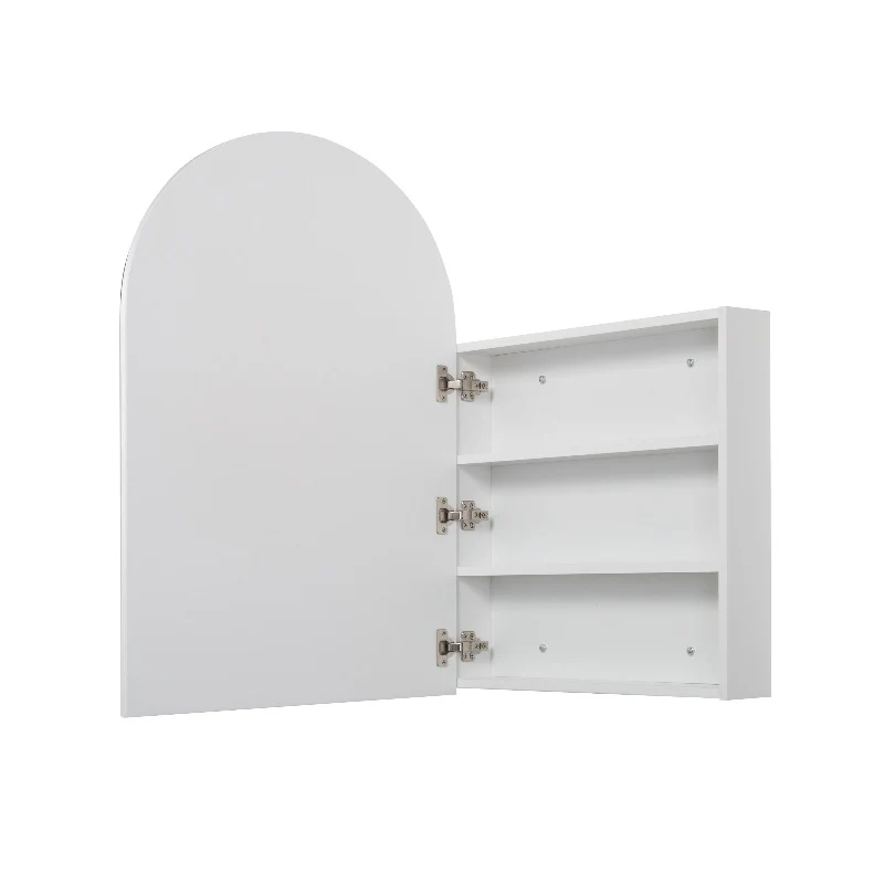 Arched Matte White Shaving Cabinet - Image 2