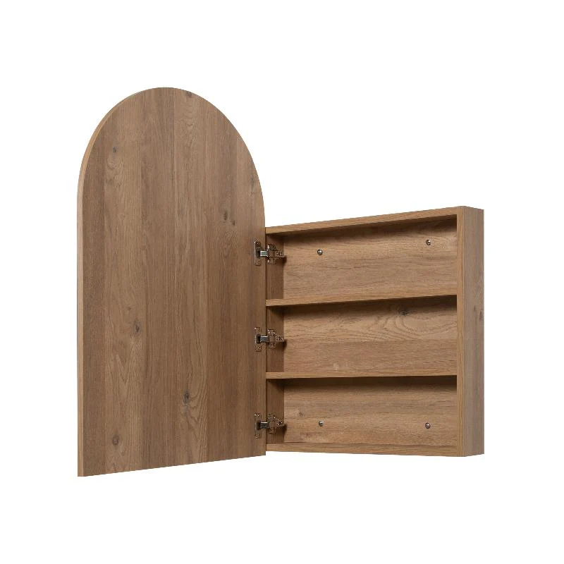 Arched Natural Oak Shaving Cabinet - Image 3