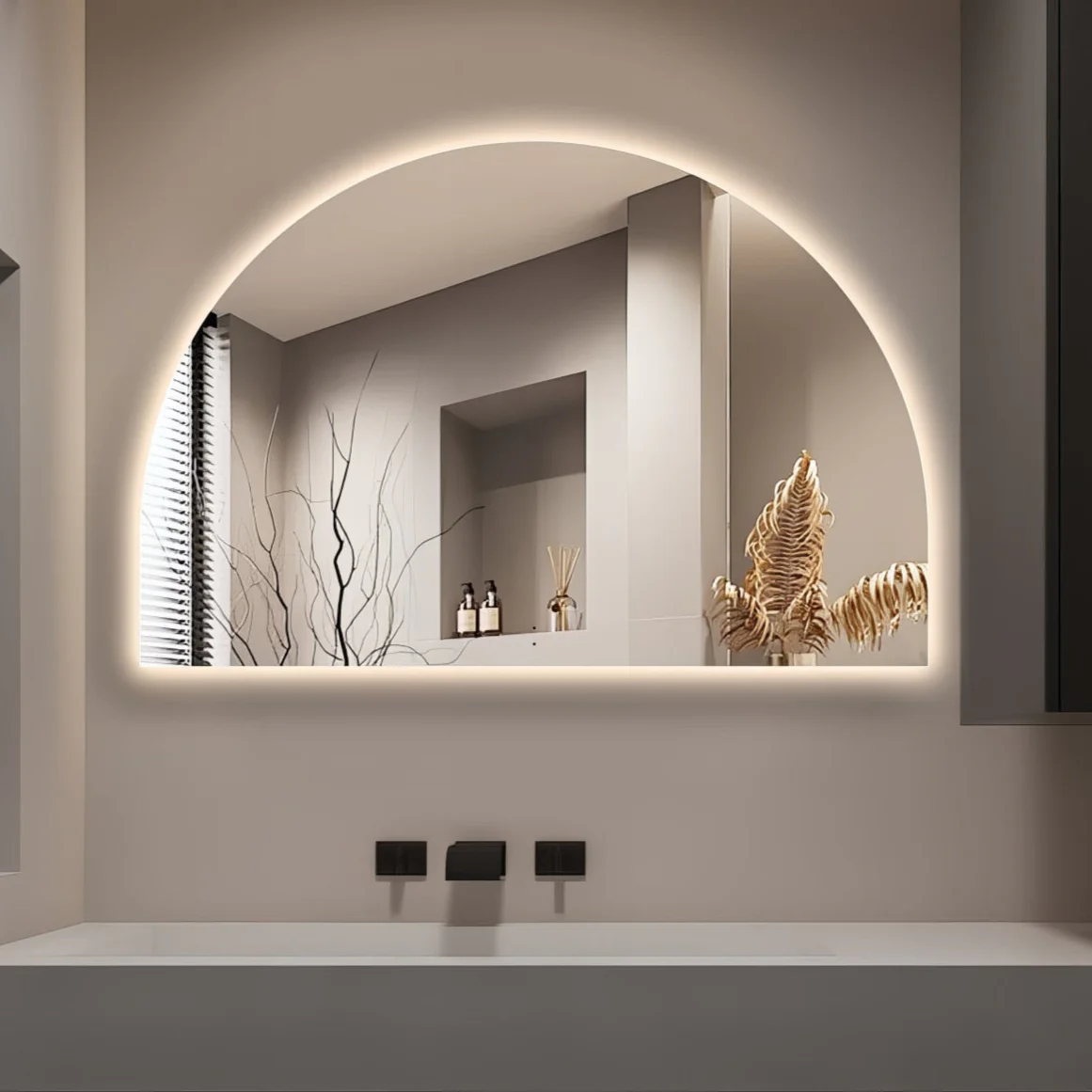 Arched Touchless 1200 x 800 LED Mirror - Three Light Temperatures - Image 3